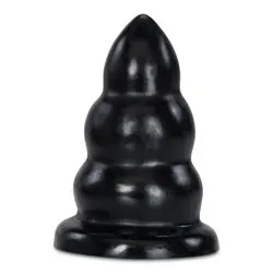 Xtrem Mission Takeover Large Vinyl Butt Plug, Advanced Waterproof Black Butt Plug