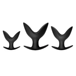 Master Series Silicone Anal Anchor 3 Piece, Advanced Butt Plug Set for Tunneling and Stretching