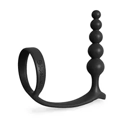 ANAL FANTASY COLLECTION ASSGASM COCK RING Gay Butt Plugs ANAL BEADS, Waterproof Silicone Black ANAL PLUGS Gay Anal Sex Toys