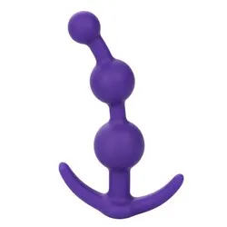 BOOTY CALL BEADS SILICONE ANAL BEADS Gay Butt Plugs, Purple Ribbed Butt ANAL Plugs Gay Sex Toys