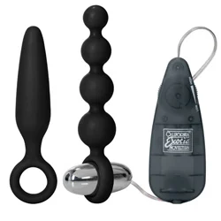 Booty Call Vibro Anal Kit, Anal Beads Sex Toys, Vibrating Butt Plug, Gay Vibrating Butt Plugs, Gay Anal Sex Toys, Gay Butt Plugs