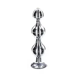 Diamond Star Anal Beads, Metal Silver Anal Beads Butt Plugs, Gay Anal Sex Toys