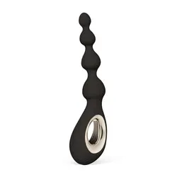 Lelo Soraya Anal Beads Massager Black, Silicone Black Waterproof Ribbed Butt Plugs Anal Beads, Beginners Gay Anal Sex Toys