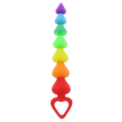 TOYJOY RAINBOW HEART ANAL BEADS Gay BUTT PLUGS Sex Toys, Silicone ANAL PLUGS Ribbed Butt Plug Gay Sex Toys