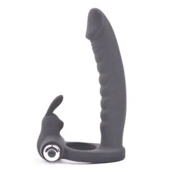 Fun Bunny Teaser Black Vibrating Rabbit Cock Ring, Silicone And Rubber Cock Rings, Classic Cock Rings, Anal Cock Rings