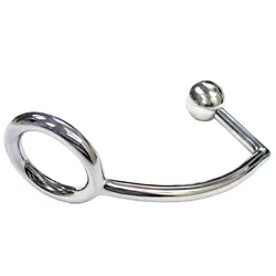 Rouge Stainless Steel Cock Ring With Anal Probe, Metal Anal Cock Rings Butt Plugs, Gay Anal Sex Toys