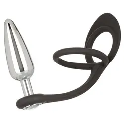Star Fucker Slim Plug with Vibrating Cock Rings, Beginners Anal Toys, Silicone And Rubber Cock Rings