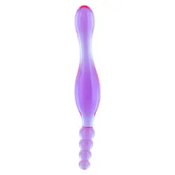 EX Smoothy Prober Double Tip Probe Gay Butt Plug Anal Dildos, PVC Purple Anal Dildos for Beginners