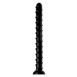 XR Hosed 18 Inch Swirl Thick Anal Black Gay Snake Dildos, PVC Large Non Realistic Anal Dildos