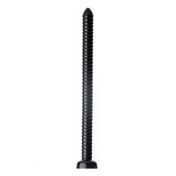 XR Hosed 19 Inch Ribbed Black Gay Anal Snake Dildo, PVC Large Non Realistic Anal Dildos