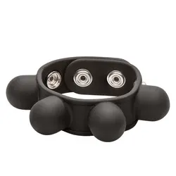 Weighted Ball Stretcher & Dividers Cock Ring, Silicone Black Ball Stretchers & Dividers