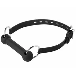 Master Series Mr. Ed Lockable Horse Bit Gag, Silicone Black Bit Gag