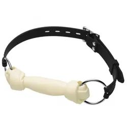 Master Series Dog Bone Bit Gag, Silicone White Bit Gag