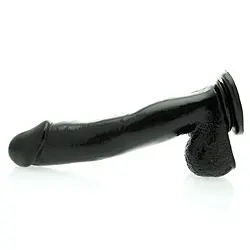 Basix 12 Inch Black Realistic Dildo with Suction Cup, Penis Dildo for Anal and Realistic Dildos