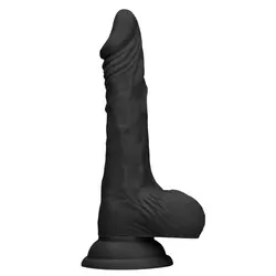 RealRock 10 Inch Black Realistic Dildo with Testicles, Penis Dildos for Anal and Suction Cup Dildos