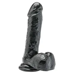 ToyJoy Get Real 7 Inch Black Realistic Dildo with Balls, Penis Dildo for Realistic Black Dildos