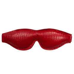 Rouge Garments Blindfold & Mask, Leather Croc Print Padded Blindfold & Mask