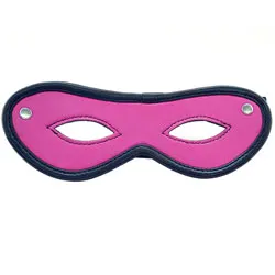 Rouge Garments Open Eye Blindfold & Mask , Pink Leather Blindfold & Masks