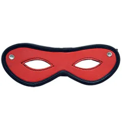 Rouge Garments Open Eye Blindfold & Mask, Red Leather Blindfold & Masks