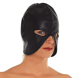 Rimba Leather Black Bondage Hoods, Leather Head Mask Bondage Hoods