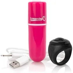 Screaming O Charged Vooom Pink Remote Control Bullet Vibe, Beginners Bondage Female Sex Toys Mini Bullet Vibrators