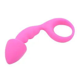 Curved Comfort Butt Plug, Pink Silicone Butt Plug