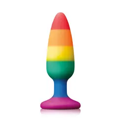 Pride Pleasure Plug Rainbow Medium, Beginners Anal Butt Plug, Gay Butt Plugs, Beginners Anal Butt Plug