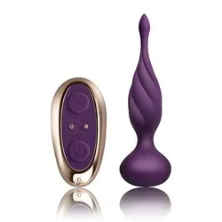 Rocks Off Petite Sensations Discover Butt Plug Prostate Massagers Purple Thrusting Vibrators, Realistic Dildos Mini Remote Controlled Anal and Gay Vibrating Butt Plugs Thrusting Vibrators