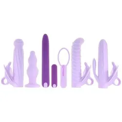 Evolved Lilac Desires Silicone Rechargeable Butterfly Vibrators Kit, Waterproof Purple Butterfly Vibrators