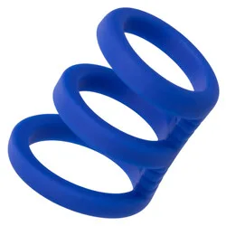 Admiral Triple Classic Cock Rings Cage, Blue Double And Triple Vibrating Classic Cock Rings