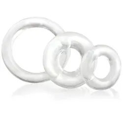 Screaming O RingO x3 Classic Cock Rings, Silicone And Rubber Clear Classic Cock Rings