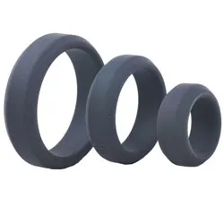 Triple Black Silicone Cock Rings, Classic Silicone And Rubber Cock Rings