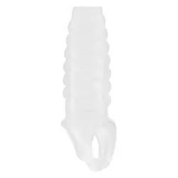 Sono No.21 Dong Penis Extenders And Stretchers Transparent Classic Cock Sleeves, Skin Safe Rubber Clear Classic Cock Sleeves