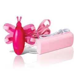 Dragonfly Fanstasy Clitoral Strap On Massager Mini Vibrating Knickers, Silicone Pink Clitorial Vibrating Knickers