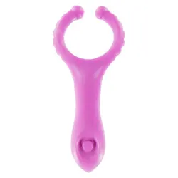 ToyJoy Clitorial Vibrating ClitStim CRing, Purple Waterproof Silicone Clitorial Couples Vibrators