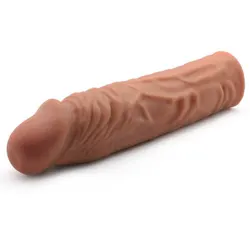 Penis Extender Cock Sleeves, Gay Sex Toys, 7.4 Inches Flesh Brown, Flesh Brown Cock Sleeves Extension, Classic Cock Sleeves