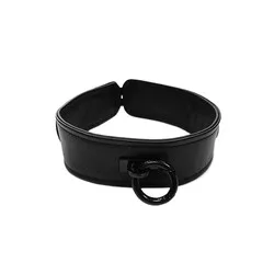 Rouge Garments Plain Black Leather Collar