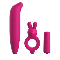 Classix Couples Vibrating Starter Kit Pink Couples Vibrators, Waterproof Silicone Clitorial Couples Vibrators