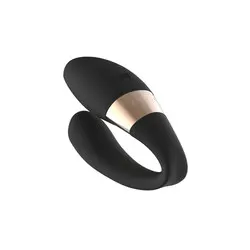 Lelo Tiani Duo Harmony Couples Massager Black Couples Vibrators, Waterproof Silicone Clitorial Couples Vibrators Bondage Toys for Beginners