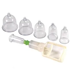 Rimba 6 Piece Professional Cupping Set, Plastic Clear Silicone Cupping Set for Therapy