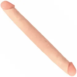 Basix 12 Inch Double Dong Flesh Anal Penetrators Gay Double Ended Dildos, Skin Safe Rubber Realistic Penis Double Ended Dildos