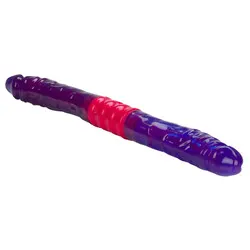 Dual Vibrating Flexi Dong Penetrators Gay Anal Double Ended Dildos, Jelly Purple Realistic Penis Double Ended Dildos