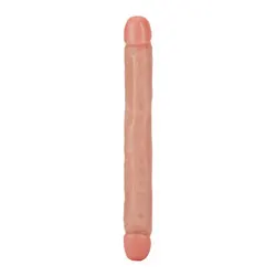 ToyJoy Jr. Double Dong 12 Inch Anal Gay Duo Penetration Double Ended Dildos, PVC Flesh Pink Realistic Penis Double Ended Dildos
