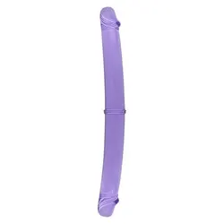 Twinzer 12 Inch Double Dong Anal Gay Duo Penetration Double Ended Dildos, Waterproof Jelly Purple Penis Double Ended Dildos