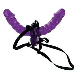 PipeDream Double Penetration Strap Ons, Fetish Fantasy Series Double Penetration Strap On Purple