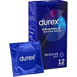 Durex Extra Safe Regular Fit Condoms 12 Pack, Latex Extra Safe Condoms