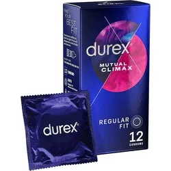 Durex Mutual Climax Condoms 12 Pack, Durex Latex Regular Fit Condoms