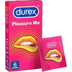 Durex Pleasure Me Ribbed And Dotted Condoms 6 Pack, Durex Latex Clear Condoms