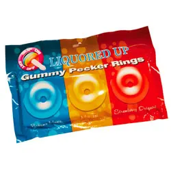 Liquored Up Gummy Pecker Cock Rings Edible Treats, Sex Essentials and Fun Edible Treats