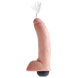 King Cock Dildo, 9 Inch Squirting Dildo with Balls, Flesh Realistic Dildo for Lifelike Pleasure